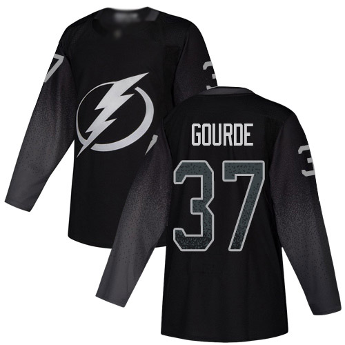Adidas Tampa Bay Lightning Men #37 Yanni Gourde Black Alternate Authentic Stitched NHL Jersey